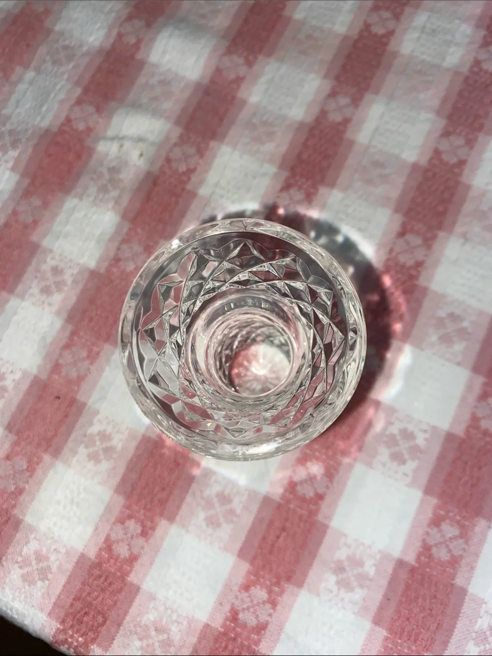 Clear Crystal Cut Mini Bud Vase
